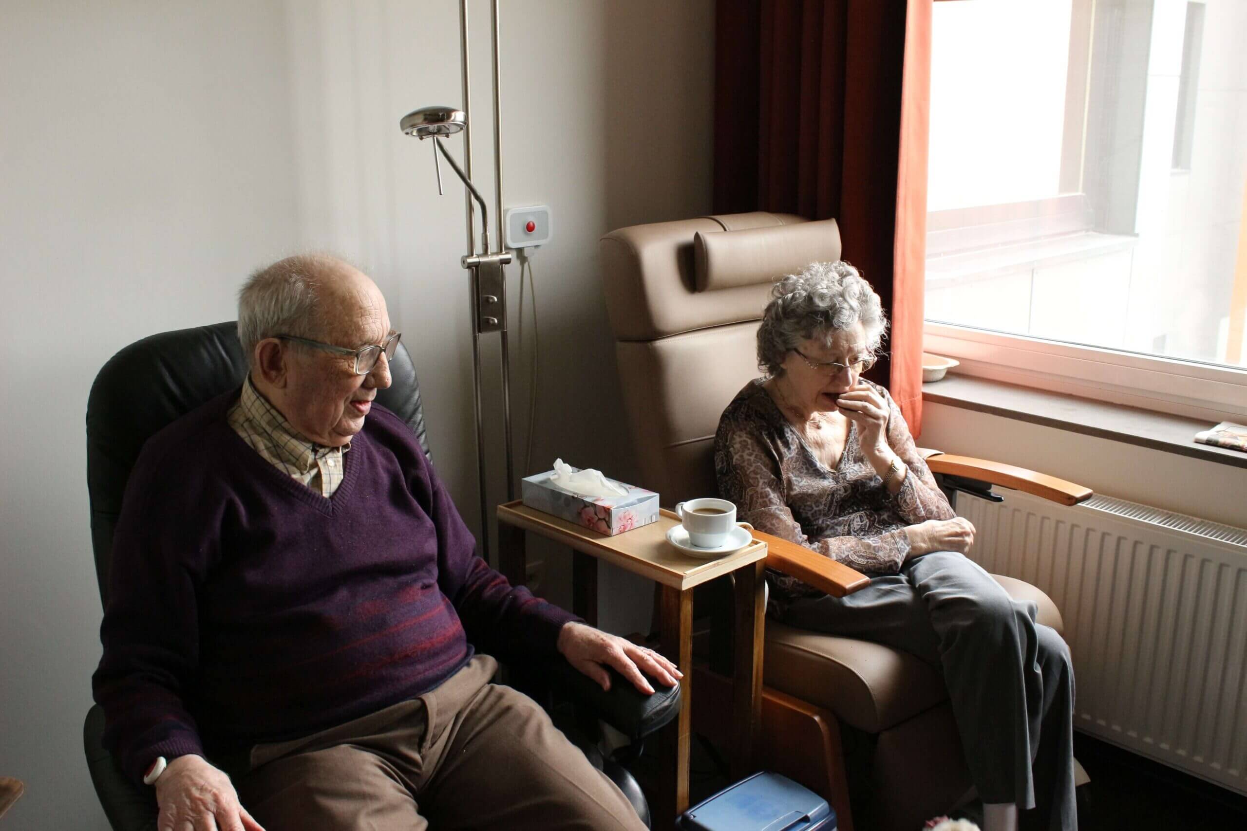 elderly couple in nursing home